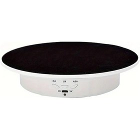 Resim Chuangyinshop Beyaz Tabanlı Siyah Kadife 7.87 İnç Usb Döner Sergi Standı 17.64lb Kapasite Beyaz Zemin Üzerine Siyah Kadife 