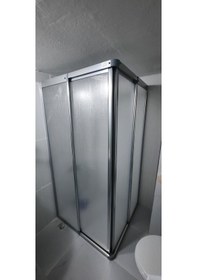Resim Girayduşakabin 70x100 Parlak Profil Mika Köşe Girişli Kabin Gümüş 