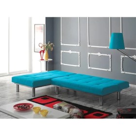 Resim Vipa Relax Mavi Sağ Yataklı Metal Ayaklı Köşe Takımı 