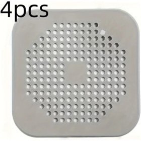 Resim Gateesat Gri 4 Adet Tıkanma Önleyici Kanalizasyon Filtresi Banyo Duş Drenaj Kapağı 