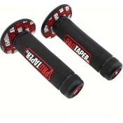 Resim Cloudstore 2 Adet Kırmızı Motosiklet Gidon Uzatma Aparatı - Kaymaz Ergonomik Tutamak Offroad Ve Sokak Scooter Aksesuar 