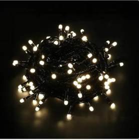 Resim 10m 100 Led Boncuk Lamba Gün Işığı Siyah Kablo Sarı 