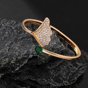 Resim 1 adet Zarif Bohem Tarzı Bakır Bilezik, Parlayan Sentetik Taşlar ve Yeşil Taşlar ile - Doğum Günleri veya Sevgililer Günü'nde Hediye Olarak Günlük Kullanıma, Partilere ve Hediye Olarak Mükemmel, Sevimli Bilezikler 