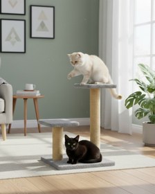 Resim Reyo Pet Çift Stepli Kedi Tırmalama Gri 