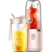 Resim Dashanshop Pembe Taşınabilir Blender Ve Meyve Sıkacağı Seti Çift Hazneli Usb Şarjlı Kamp Seyahat 