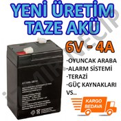 Resim Radyolu Fenerli Işildak Aküsü 6 Volt 4 Amper Uzun Ömürlü Sağlam 