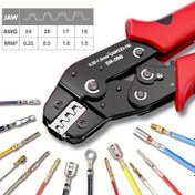 Resim CLAMPLUS Profesyonel Cırcırlı Tel Sıkma Pense JST, Dupont Terminalleri, Yay, SATA Pin Sıkma, Karbon Çelik Sap, AWG 23-16/0.25-1.5mm² Manuel Sıkma Aleti 