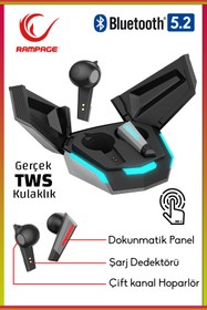 Resim Rampage Rm-Tws02g Tron T17 Mobil+Pc Uyumlu Tws Gaming Oyuncu Mikrofonlu Dokunmatik Bluetooth Kulaklık 