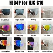 Resim HJ34P HJC C10 Kask Gözlüğü Kılıfı - Rüzgar Geçirmez PC Malzeme, Çok Renkli Seçenekler (Koyu Siyah, Açık Siyah, Gümüş, Şeffaf, Un Altın, Çay Mavisi, Çay Kırmızı, Çay Altın, Aurora Kırmızı, Aurora Mavisi, Aurora Mor, Aurora Gümüş) Açık Hava Motosiklet Sürüşü, Motosiklet Sürüş Ekipmanı, Şık Parlak Bitiş, Dayanıklı Koruyucu Ekipman 