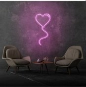 Resim Twins Led Kalpli Balon Şekilli Neon Tabela Pembe Model:model:28803366 Pembe 