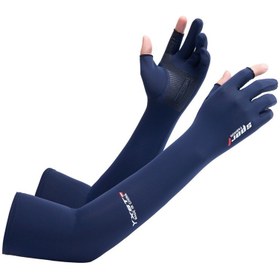 Resim 1 Çift Lacivert Güneş Koruma Eldiveni - Nefes Alabilir, İnce Dokunuşlu Ekran Kollukları, Dış Mekan Sporları, Sürüş, Bisiklet ve Balıkçılık için, Esnek Bileklik, Polyester Kumaş, Makinede Yıkanabilir 