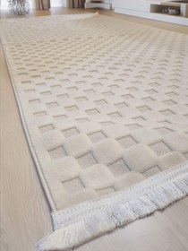 Resim Dekhera Zest Modern Kesme Halı ZS04 Beyaz - 100X300 