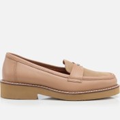 Resim NATUREL-NUDE, , Hakiki Deri Naturel Kadın Loafer 