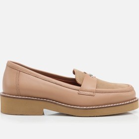 Resim NATUREL-NUDE, , Hakiki Deri Naturel Kadın Loafer 