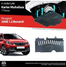 Resim S-dizayn Peugeot 2008 1.2 Benzin Çelik Karter Muhafaza 2017 Üzeri A+ Kalite 