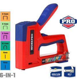 Resim Workpro WP223002 6 In 1 Profesyonel 6-14MM Mekanik Zımba ve 15MM Çivi Tabancası 