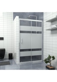 Resim Tekno Duş Silver Capello 6mm Kumlamalı Cam 1 Sabit 1 Sürgü İki Duvar Arası Duşakabin Beyaz - Şeffaf 