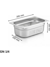 Resim Üret Çelik Üret Delikli gastronom Küvet Gn 1/4 100 MM 2,8 lt 