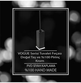Resim Mayaglory Vogue Serisi Doğal Mermer Taş Tuvalet Fırçası Siyah Renk 4232 