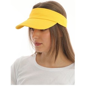 Resim Uv Koruyuculu Unisex Siperlikli Sarı Şapka Sarı 