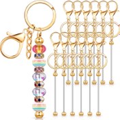 Resim 12 Parça Boncuk Anahtarlık, DIY Kolye Yapım Malzemeleri Gümüş Renkli Metal Bozalıklar için Bileme Zincirleri, İğne Baş Çubuqlar, Şerit Halkalar ve El Ýasama Diyboncuktan yazma anaheytlik zynjyrlylar, ýylba we baýmak sowgatlary ücin bezeg aksesuar 
