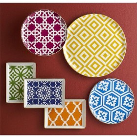 Resim Porland Morocco Düz Tabak Desen1 Yeşil 20cm 