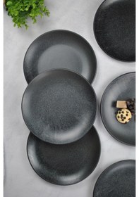 Resim 6 Adet Porselen Servis Tabağı 25 Cm Sunum Tabak-siyah 