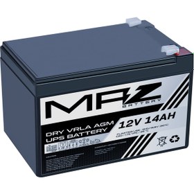 Resim MAZ Akü 12 Volt 14 Amper (Ah) Kuru AGM VRLA Akü (Yeni Üretim) 