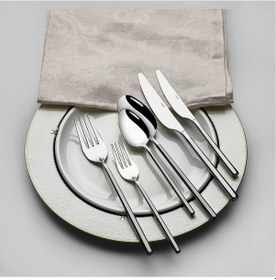 Resim Gloria Saten 12 Kişilik 84 Parça Deri Kutulu Çatal Kaşık Bıçak Takımı Gri 