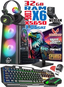 Resim WARBOX Eagle Xeon X5650 32gb Ram 256gb Ssd 250gb Hdd R7 240-4gb E.kartı 20" Monitör Gaming Bilgisayar 