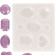 Resim Kolye Yapımı İçin DIY Silikon Kalıp, Epoksi Takı Yapımı İçin Reçine Döküm Kalıbı, Kalp&Yıldız&Damlacık&Dokuzgen Şekilleri, Beyaz, 79x89x8mm(3.11x3.50x0.31inç), 1mm Delikli, İç Boyut 10~29mm(0.39~1.14inç), DIY El Sanatları İçin Mükemmel 