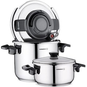 Resim Korkmaz Alessa 4 Parça Düdüklü Tencere Seti A178 Gri 