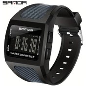 Resim Cloud011 Sanda Unisex Digital Spor Saati Siyah Kırmızı Alarm Su Geçirmez Led Ekran Diğer 
