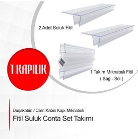 Resim Ayrıntıshop Duşakabin - Cam Kabin Kapı Mıknatıslı Conta Set Takımı 4-6mm Şeffaf 