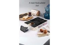 Resim Life 8 Adet Siyah Kapaklı Kahvaltılık Seti Saklama Kabı MIT1162 