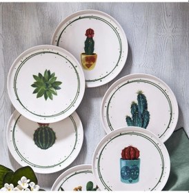 Resim Fecra Kaktüs 6 Parça Pasta Tabağı Seti 
