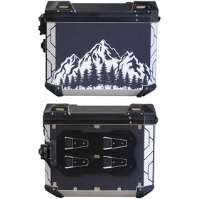 Resim GP KOMPOZİT DSN04 Universal 40 lt x 2 Desenli Alüminyum Motosiklet Yan Çanta Seti 