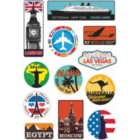 Resim Stickermarket Valiz Sticker Seti B 