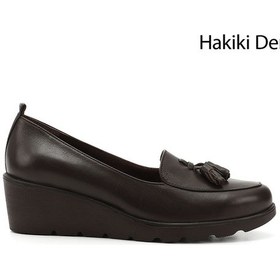 Resim Gönderi R Kadın Kahve Antik Dolgu Taban Püsküllü Hakiki Deri Ayakkabı Gdza13424102 Kahverengi 