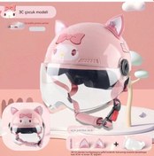 Resim Maoyaya Sevimli Çocuk Dört Mevsim Açık Motosiklet Kaskı Pembe Model 448 Pembe 