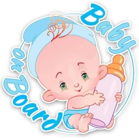 Resim Tsc Arabada Bebek Var 18 cm Etiket Yapıştırma 