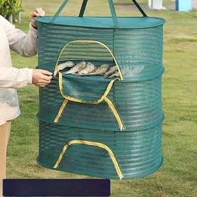 Resim Popüler Seçim] Çok Özellikli Katlanabilir Kurutma Rafı, Fermuarlı Taşınabilir Nefes Alabilen Naylon Balık Ağı, Karides, Balık, Meyve ve Sebzeler için Ağ Kurutucu, Kurutma Rafları 