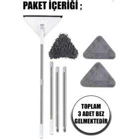 Resim 3 Bezli Üçgen Şönil Cam Silecek, Ayarlanabilir, Oluk Temizleme, Pratik Kullanım 