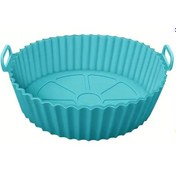 Resim Willowhaven 1 Adet Mavi Silikon Hava Fırını Tepsisi - 8 Inç Katlanır Yeniden Kullanılabilir Yüksek Isı Fırın Tava 