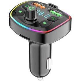 Resim Elit 30w Pd Hızlı Şarj Bluetooth 5.0 Rgb Işıklı Led Ekran Tf Kart+ Usb Mp3 Araç Fm Transmitter Çakmaklık 