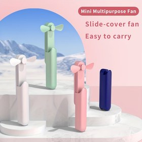 Resim Kayar Kapaklı El Tipi USB Elektrikli Fan, Güzel Süper Sessiz Uzun Ömürlü Taşınabilir Küçük Fan Öğrenci Yurdu için Güç Bankası ile 