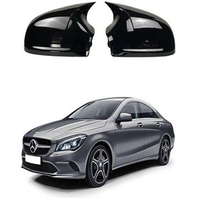 Resim X-Large Garage Mercedes Cla Serisi W117 Araca Özel Batman Yarasa Ayna Kapağı Pianoblack 