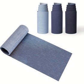 Resim Kot ve Mobilya Tamiri için Ütüyle Yapıştırılabilir Denim Yama - Düz Renk Mavi, Koyu Mavi, Siyah, Gökyüzü Mavisi - 50.8cm x 7.87cm Dikdörtgen Dokulu Kumaş, DIY Dikiş & Ev Dekorasyon Aksesuarları 
