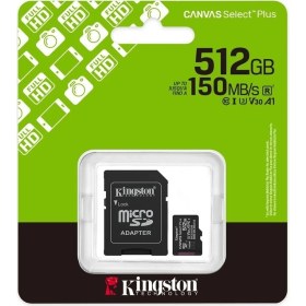 Resim Binbir Göz Bilgisayar Kıngston Canvas Select Plus 512GB Mıcro Sdhc CLASS10 150MB/S Hafıza Kartı SDCS3/512GB 