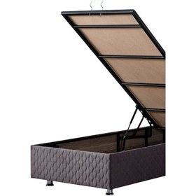 Resim Setaymobilya Baza, Tetra Antrasit Tek Kişilik Baza + Başlık, Mdf, Setay 